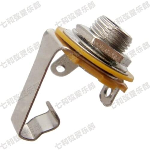 2 Pcs Electric Guitar Bassv 6.35 Guitar Pickup output jack Plug Socket Chrome 1/4" Mono Input Jack Plug Socket Guitar Accessorie