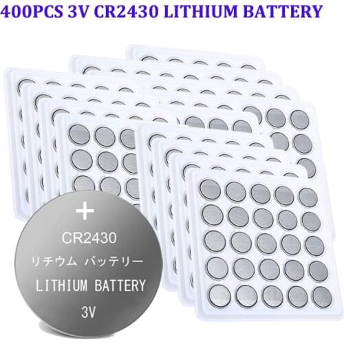 400pcs CR2430 DL2430 CR 2430 BR2430 3V Lithium Battery For Smart Watch Headphone Toy scale clocks hearing aids Button Coin