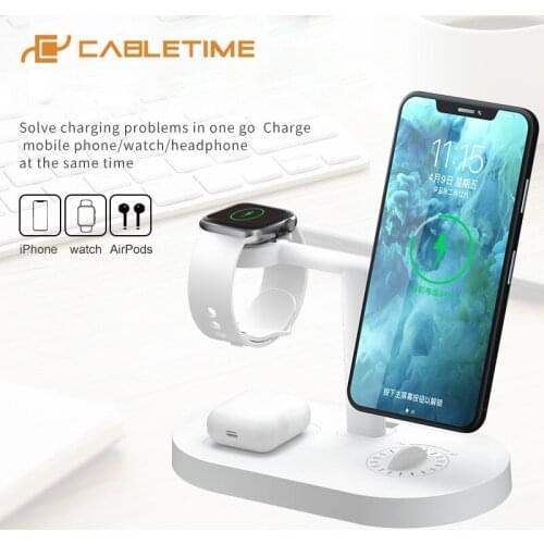 CABLETIME Wireless Charging Stand Multi 15W Recharge Aromatherapy Box Fast Charging for iPhone AirPods iWatch S28