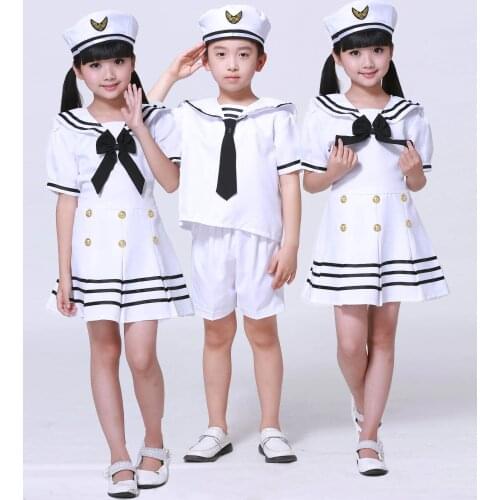 Baby Boys Halloween Navy Cosplay Costumes Army Suit Kids Girls Dress Sailor Uniform Stage Wear Performance Dance Clothing