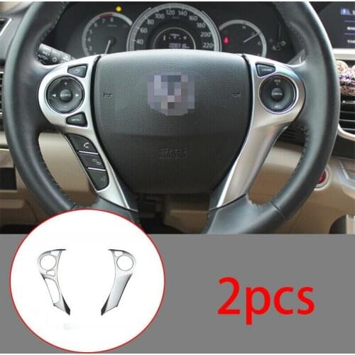 For Honda Accord 9TH 2014-2017 ABS Matt silver Steering Wheel Decor Cover Trim B