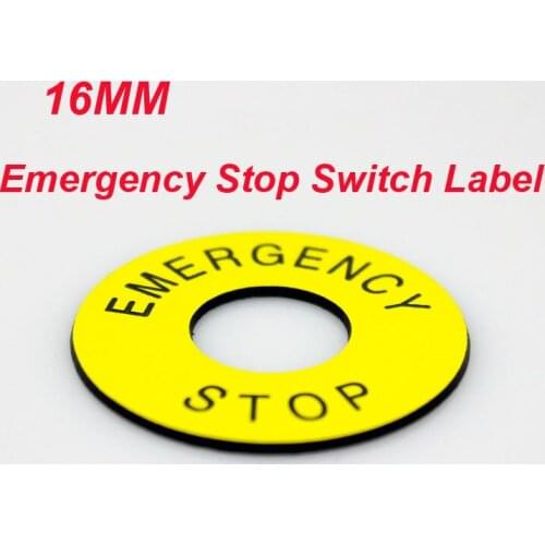 20pcs/lot 16mm emergency stop switch label double color for emergency stop switch EMERGENCY STOP words