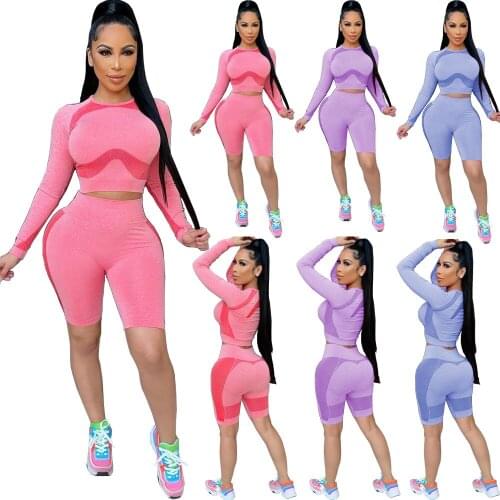 HAOOHU Womens Clothing New Summer Sexy Womens clothing Positioning Digital Printing Tight-fitting Two-piece Suit