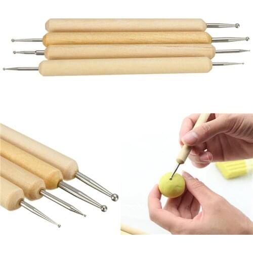 Perfect Pack of 4 Ball Stylus Polymer Clay Pottery Ceramics Sculpting Modeling Handmade Tools Set A