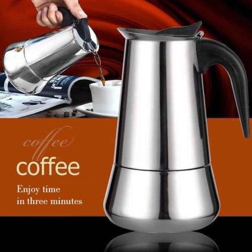 Mocha Coffee Pot 100/200/300/450ml Stainless Steel Coffee Kettle Pot Coffee Maker