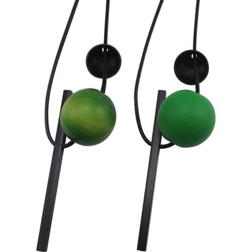 Big Bead Necklace Choker Necklace collier ethnique boheme Friendship Green Round and Black Stick Pendant Necklace Bijoux