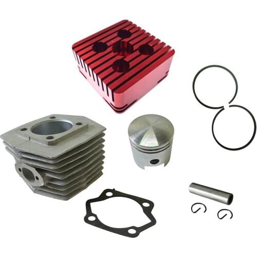 Red CNC Square Cylinder Head&Cylinder&Piston For 66cc 80cc Motorized Bike