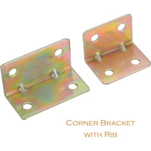 L Bracket size 39 29x21x21mm 1mm thick zinc plating iron material corner bracket with rib