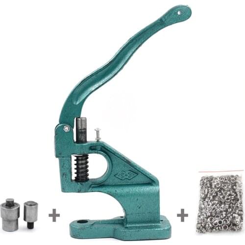 (Machine + Molds+100 sets Eyelets)Eyelets Machine Metal Buttons tools Snaps Sewing repair instrument Rivets installation Machine
