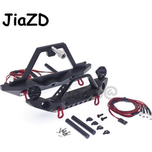 1set Metal Front Rear Bumper with Led Lights for 1/10 RC Crawler Axial SCX10 90046 SCX10 III AXI03007 TRaxxas TRX-4 Accessories