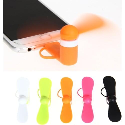 Cute Mini mobile phone adapter USB Fan Portable Hand Fan for Android OTG Type c usb c Phone hand Fan 2in1 for Iphone 6s 7 100pcs