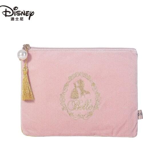 Disney 2020 New Beauty and Beast Handbag Thin Clutch Bag Princess Bell Portable Storage Bag Carry-on Small Bag
