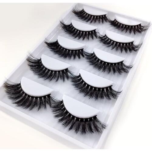 2019 NEW 1/4/5 pairs mink eyelashes natural long 3d mink lashes 1 box false eyelashes hand made makeup real mink lashes cilios