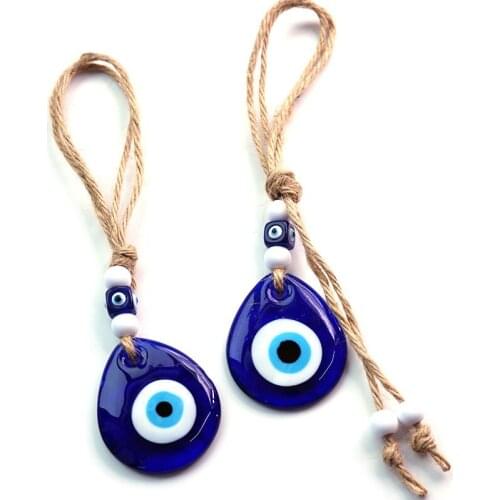 Hemp Rope Drop Pendant Turkey Blue Eyes Decoration Glass Pendant Hang On The Wall To Decorate Good Luck Gift