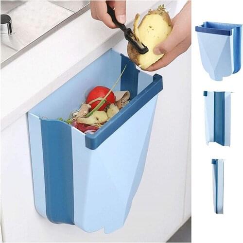 Hanging Kitchen Trash Can Bathroom Wall Mounted Portable Collapsible Waste Bin for kitchen bathroom car bedroom storage bins