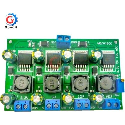 3A 4CH 4.5-30V to 3.3V 5V 12V DC DC Step-Down Buck Converter Module LM2596 AMS1117 7805 7812 MP2307 MP1584