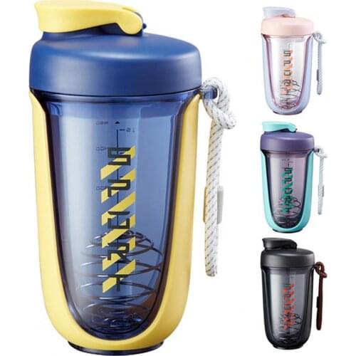 550ml Practical Shaker Bottle BPA Free Silicone Handle Design Easy Clean Water Bottles Delicate Decorative Protein Shaker Cup
