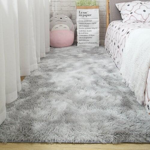 Living room carpet bedroom bedside mat simple modern gray household floor rug soft skin-friendly multi-zone use blanket