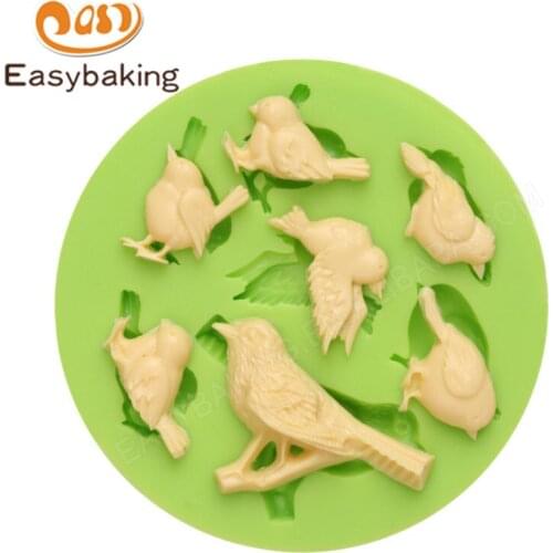 Different Kinds Of Cute Bird Shape Round Silicone Mold, Fondant Cake Decorating Molds Chocolate Candy Jelly Moulds