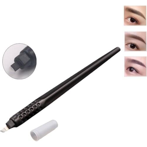 Permanent Makeup Embroidered Eyebrow Tattoo Manual Pen 18U 0.15mm 0.18mm Disposable Microblading Pen With Cap Supplies 10pcs