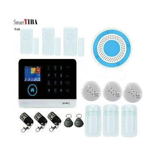 SmartYIBA WiFi GSM Alarm System Sensor kit English/Russian/Spanish/French/Polish Smart Home WIFI GSM Burglar Alarm System