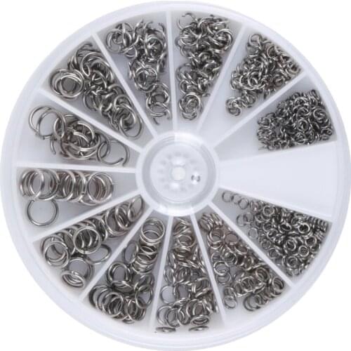 500Pcs Open Jump Rings Box 3-8mm Connector DIY Jewelry Making Findings