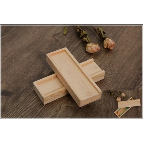Special wooden box Solid wood desktop storage box Jewelry pull-out wooden box Pine packaging box Pencil box