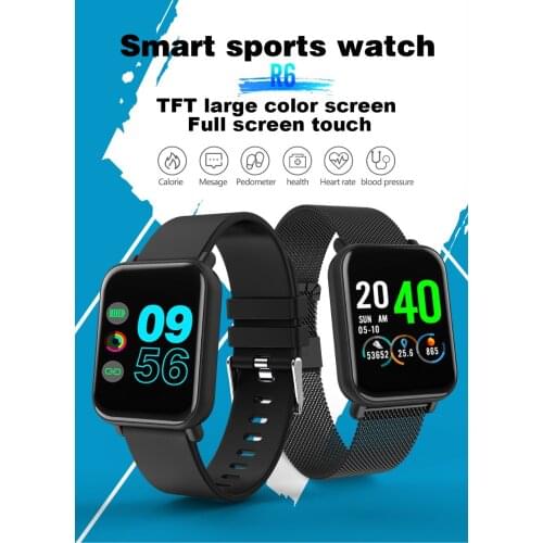 R6 Intelligent Bracelet healthy Sleep Tracker full screen Touch screen Sports pedometer step Heart rate Monitoring Intelligent r