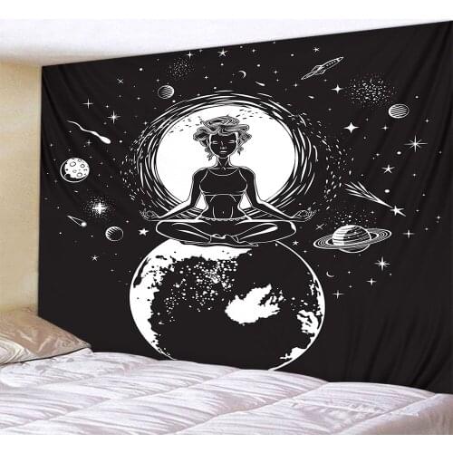 Retro Sun Moon Divination Moon Wall Cloth Bedroom Tapestry Home Decoration