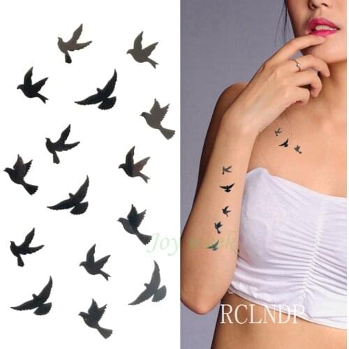 Waterproof Temporary Tattoo Sticker Swallow fly bird Flash Tatoo Fake Tatto arm leg Wrist Foot hand For Girl Men Women kids