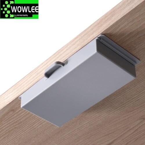 Under Desk Storage Box Invisible Drawer Desk Bottom Paste Type Finishing Box Dtudent Dormitory Desktop Creative Dtationery Box