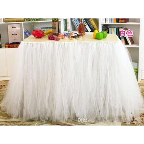 TUTU Table Skirt Tulle Tableware for Wedding Decor Birthday Baby Shower Party Tulle Table Skirt fast delivery
