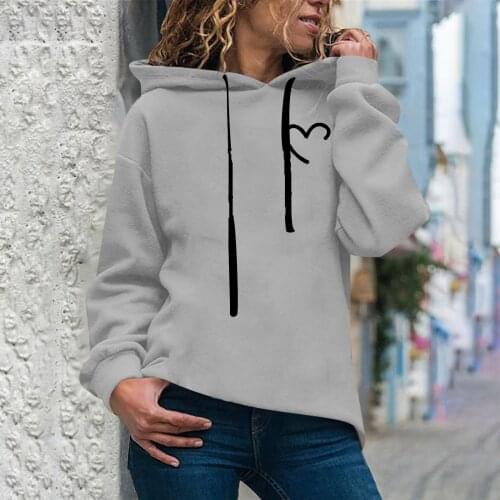 Womens Fashion Casual Fun Print Hooded Sweatshirt Loose Sports Tops Pullover Solid Color Sweatshirt Sudaderas Con Capucha
