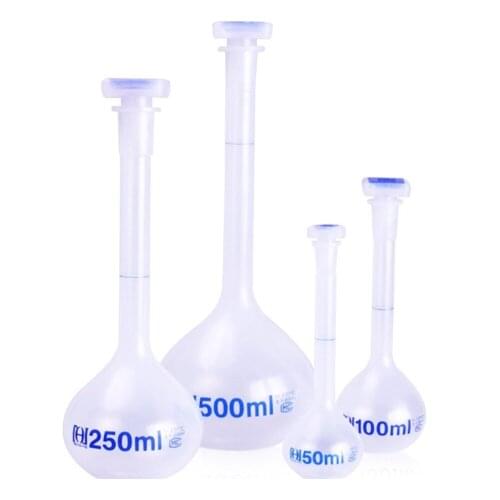 1pcs 25-1000ml Plastic PP Liquid Measuring Volumetric Flask with Stopper Labware
