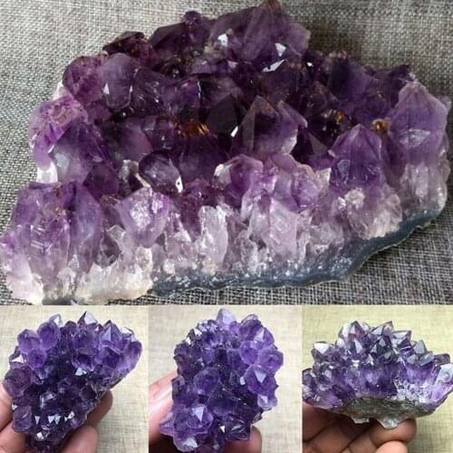 1Pc Natural Amethyst Crystal Quartz Cluster Healing Feng Hot Purple Ornament Decoration Stone Stone Shui 2021 Sale U0M3
