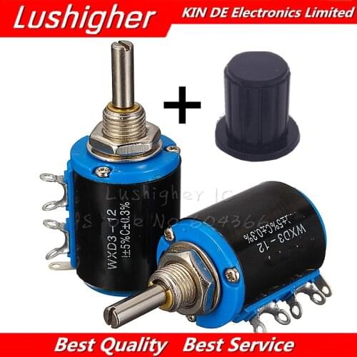 1pcs WXD3-12-1W 100 220 470 1K 2K2 3K3 4K7 10K 22K 33K 47K Ohm WXD3-12 1W 100R 220R 470R 2.2K 3.3K 4.7K Potentiometer + 1 Knob