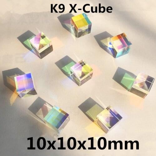 10x10x10mm 10*10*10mm K9 X-Cube Prism Lens For Physical Experiments and the projector