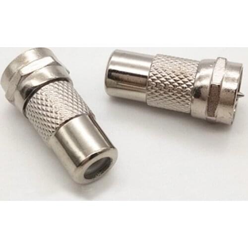 2pcs/lot Adapter F Type Male Plug to RCA Female Jack TV Video Connector Coax Cable Straight RF Coaxial