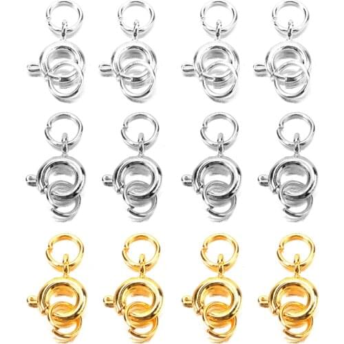 20pcs 6mm Copper Lobster Clasps Hooks With Open Jump Rings Gold Color Metal End Connectors Clasps Hooks For Jewelry Accessories