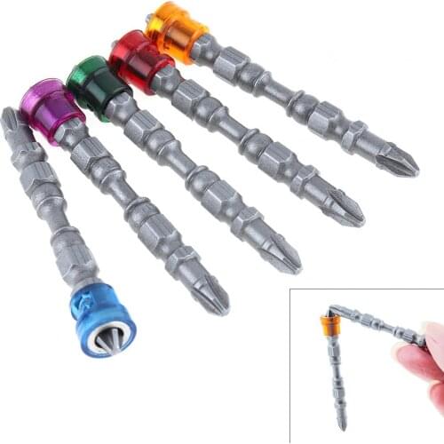 5pcs/set 65mm Tool Steel 1/4" Hex Shank Strong Magnetic Screwdriver Bit with Cross Head for Household Use and Work Use