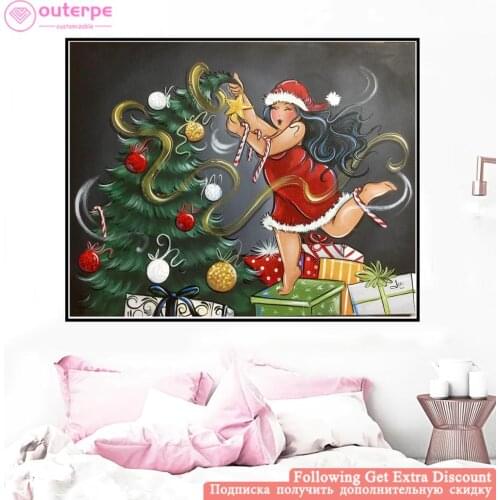 5D DIY Diamond painting Christmas Fat lady "Sexy Girl" Cross stitch Full Diamond Embroidery Beauty Woman Diamant Painting Mosaic