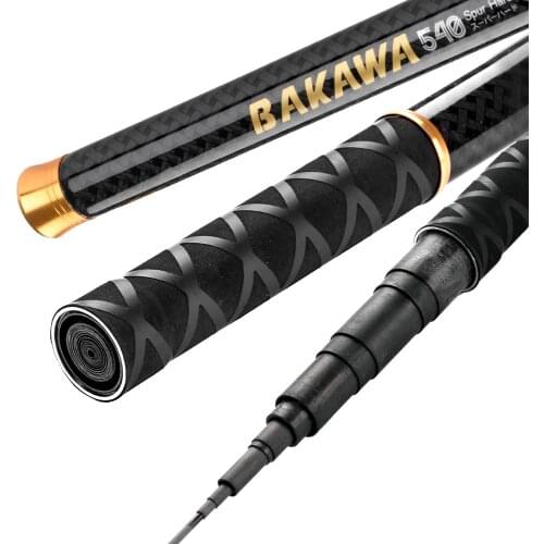 BAKAWA MINI ROD 45CM Ultra-Short High Carbon Telescopic Carp Fishing Rod Ultralight 3.6m 4.5m 5.4m 6.3m 7.2m Travel Fishing Gear