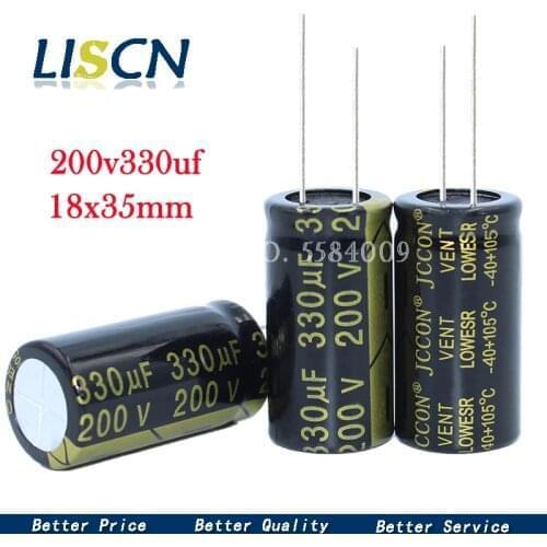 5PCS 200v330uf 330uf220v 18*35MM Electrolytic capacitor 200v 330uf 18x35 200V330UF