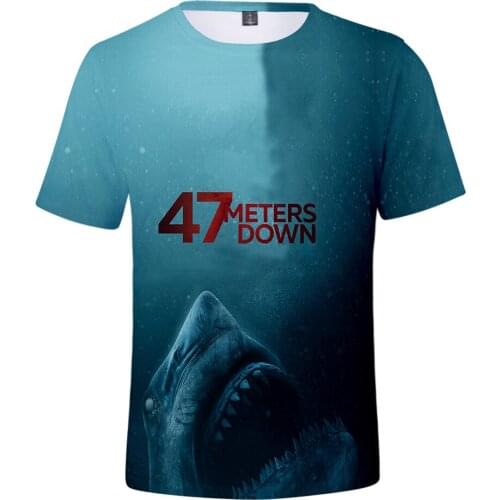 Novelty 47m down T-shirt men / women summer 3D printing ocean hip-hop Harajuku short sleeve wild fashion childrens brand tops