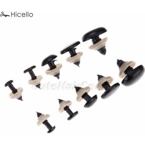 40pcs/20pcs Plastic safety eyes nose + washers Oval 3D Handmade DIY Accessories kid Puppet Doll Teddy Bear Plush Animal Black