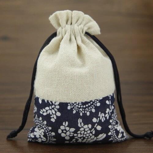 10x14cm Cotton Jewelry Bags 50Pcs Ethnic Gift Bags Tribal Tribe Drawstring Bags Christmas Jewelry Pouches