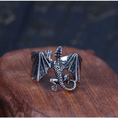 Vintage Punk Style Evil Dragon Ring Motorcycle Party Cool Biker Ring for Men Women Finger Ring Wedding Jewelry Accessories Gifts