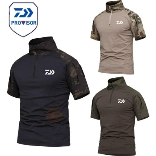 Daiwa Fishing Clothes Summer Sun Protection Fishing T Shirt Army Breathable Anti-Mosquito Outdoor Camping Travel Fishing Shirt
