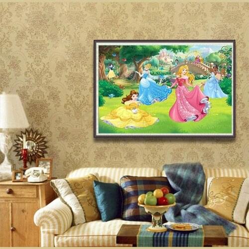 DIY 5D Diamond Painting Kits Full Drill Disney Princess Crystal Rhinestone Embroidery Cross Stitch Arts Home Decoration Gift