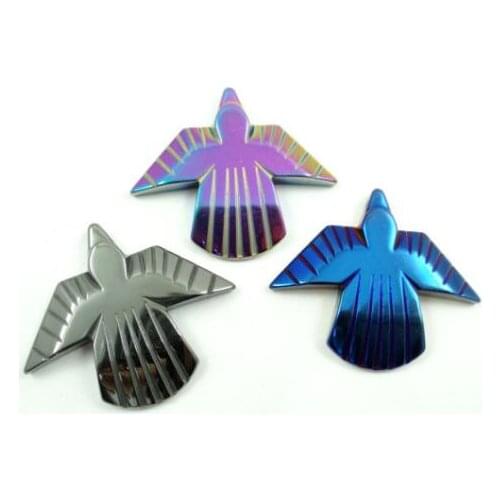 Natural Quartz crystal Titanium Hematite hand-Carved eagle Gem pendant for diy jewelry making necklace Accessories3pcs